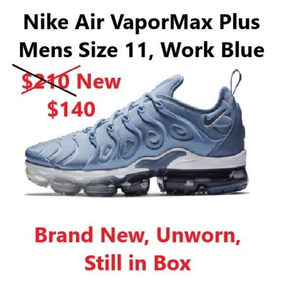 Nike Air VaporMax Plus, Brand New, Still in Box, Men's 11, Work Blue - Picture 5 of 9